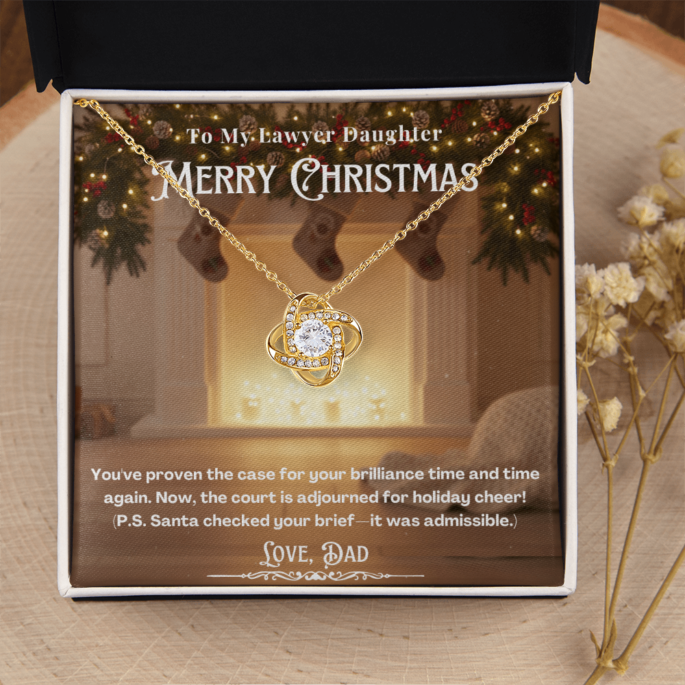 To My Lawyer Daughter Message Card  Christmas Necklace | Lawyer Daughter Christmas Gift