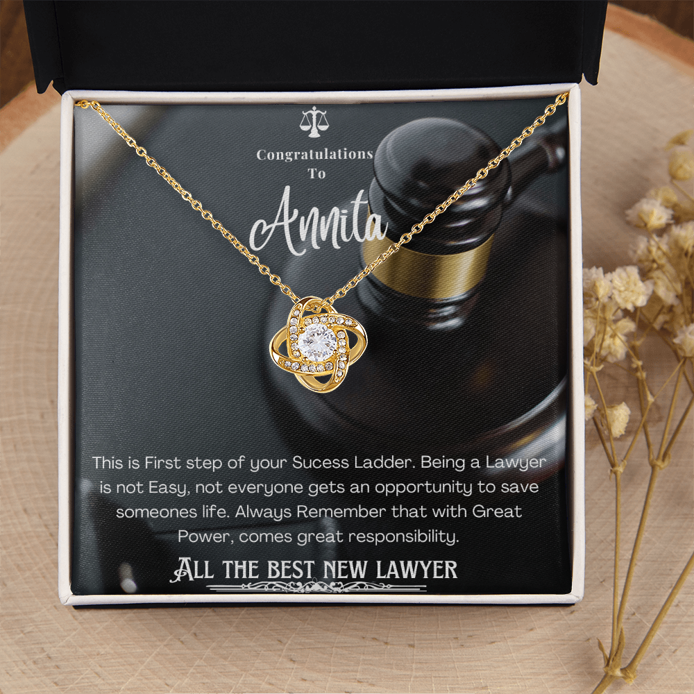 New Lawyer Message Card Necklace Gift