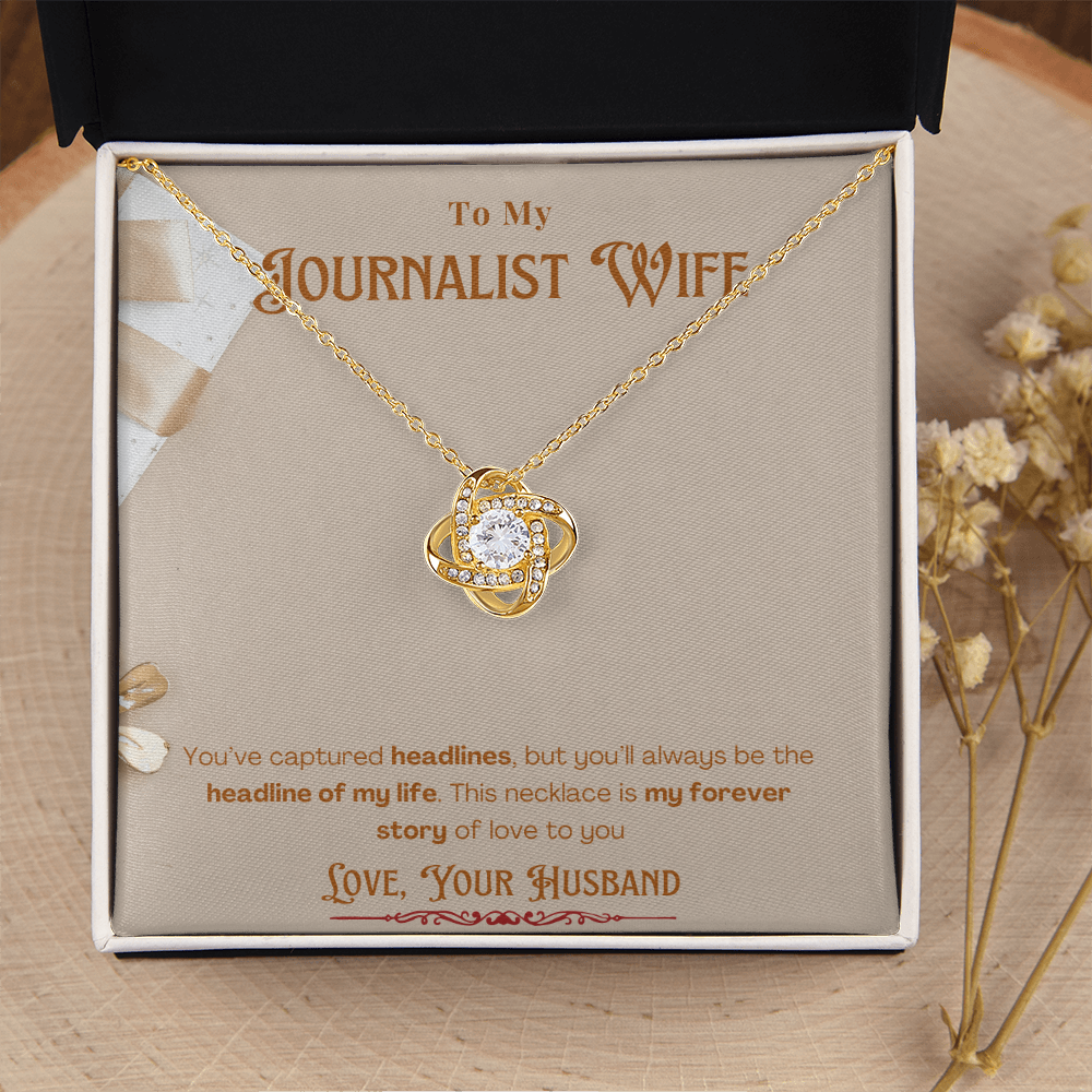 To My Journalist Wife  Personalized Message card Anniversary Necklace