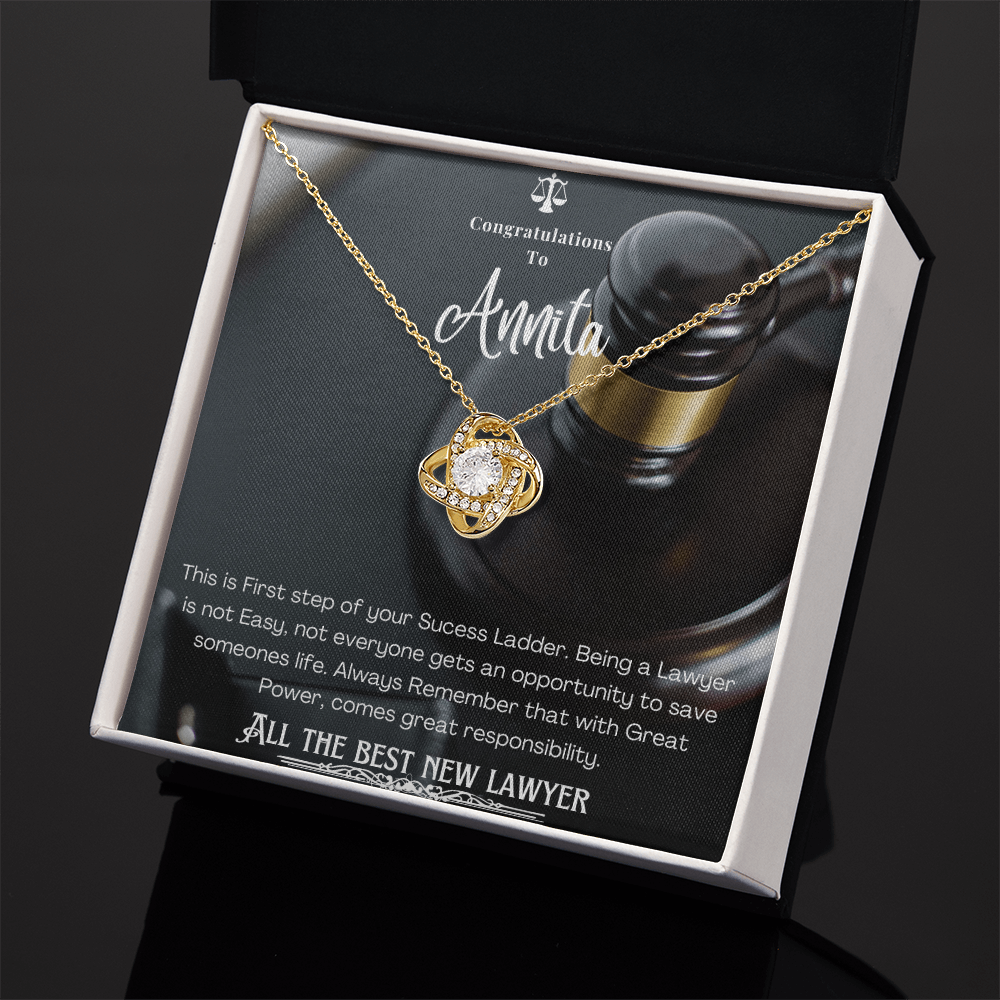 New Lawyer Message Card Necklace Gift