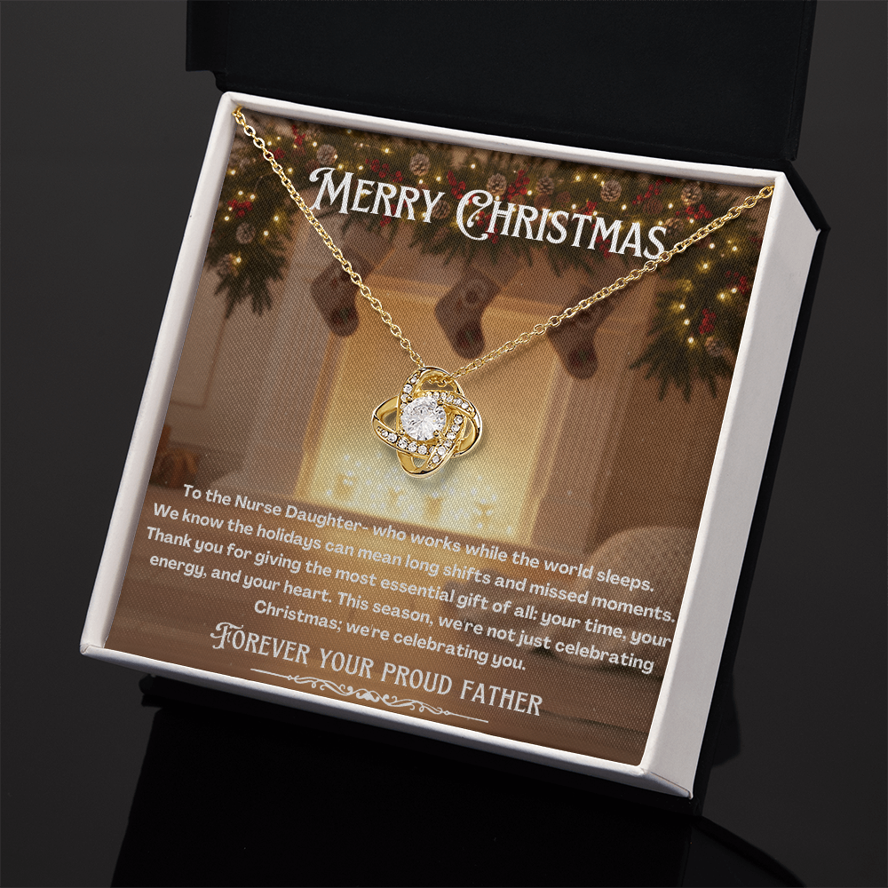 To My Nurse Daughter Message Card Christmas Necklace Gift | Nurse Daughter Gift