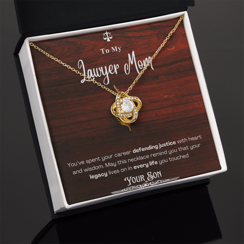 To My Mom, The Retired Lawyer – Custom Necklace with Keepsake Card