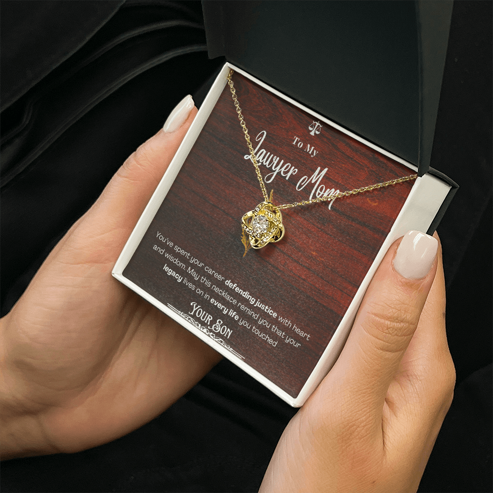 To My Mom, The Retired Lawyer – Custom Necklace with Keepsake Card