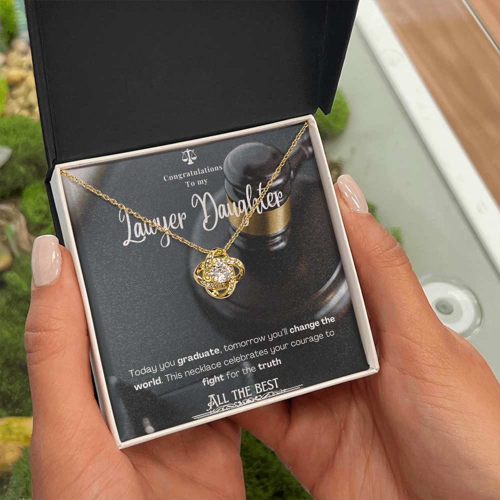 To My Lawyer Daughter– Personalized Message Card Necklace