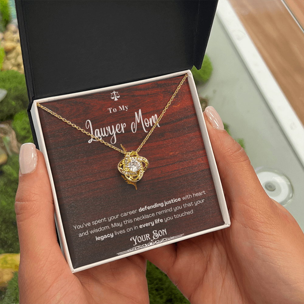 To My Mom, The Retired Lawyer – Custom Necklace with Keepsake Card