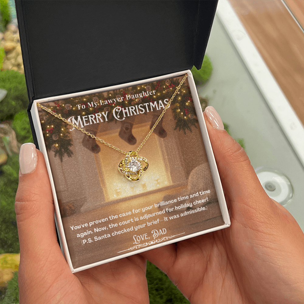 To My Lawyer Daughter Message Card  Christmas Necklace | Lawyer Daughter Christmas Gift