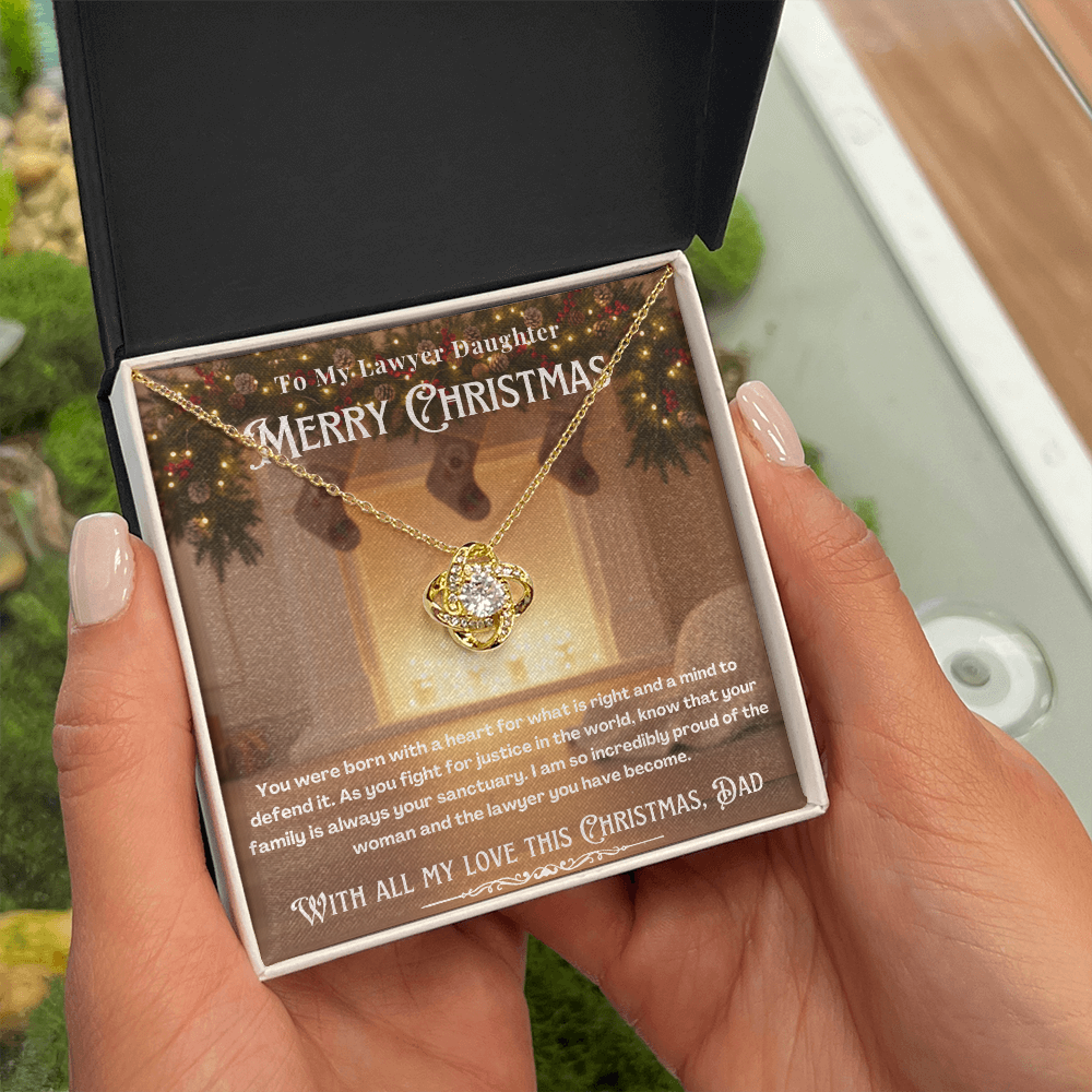 To My Lawyer Daughter Message Card Christmas Necklace Gift | Lawyer Daughter Christmas Gift