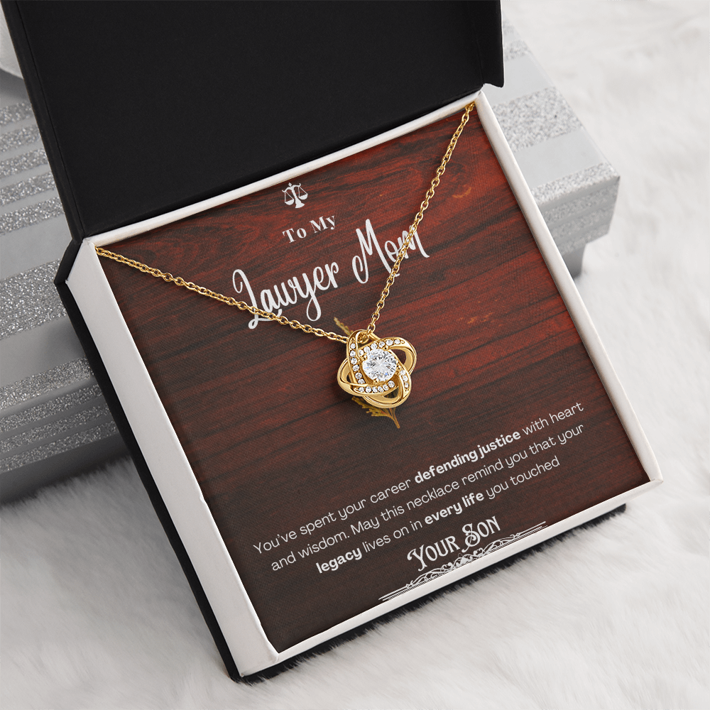 To My Mom, The Retired Lawyer – Custom Necklace with Keepsake Card