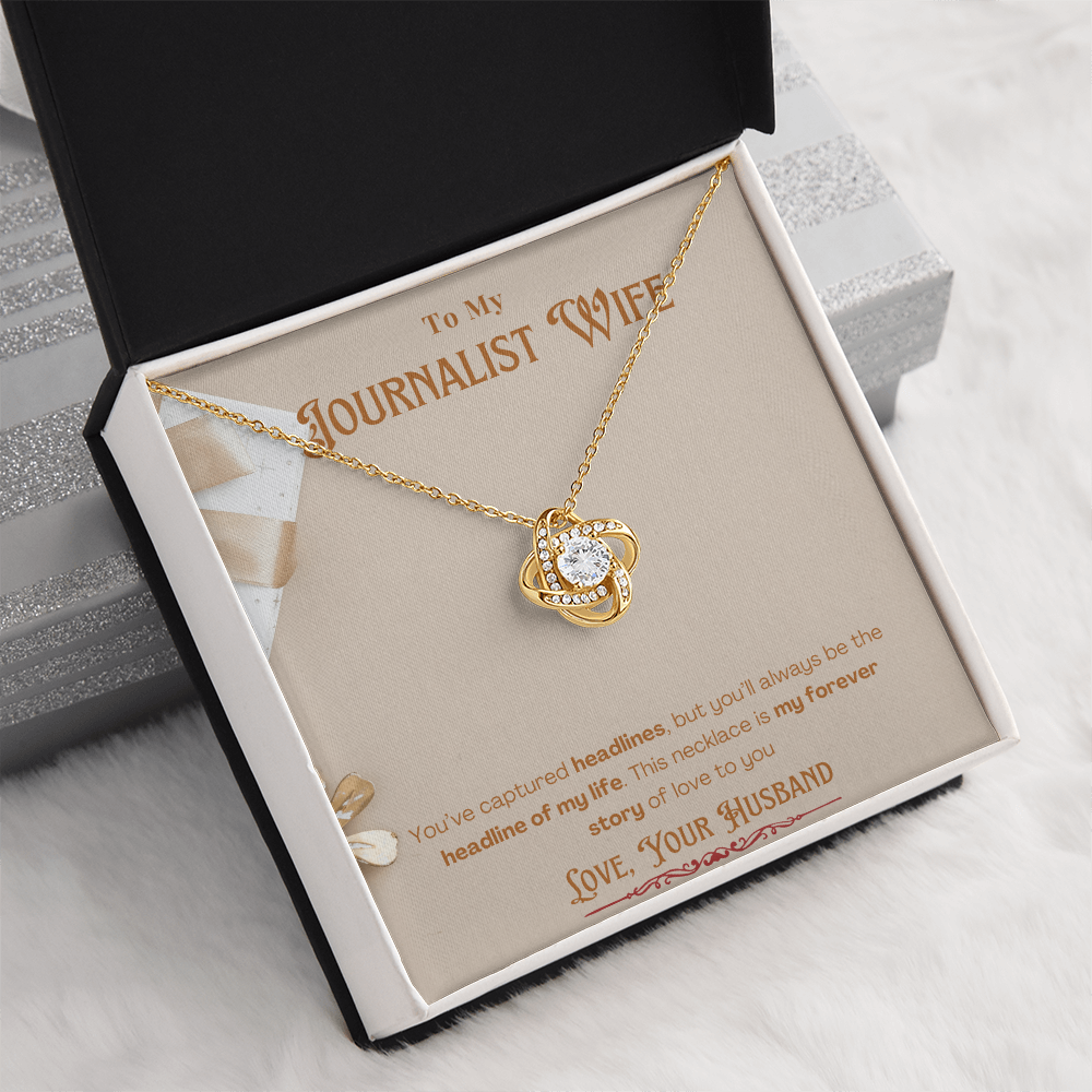 To My Journalist Wife  Personalized Message card Anniversary Necklace