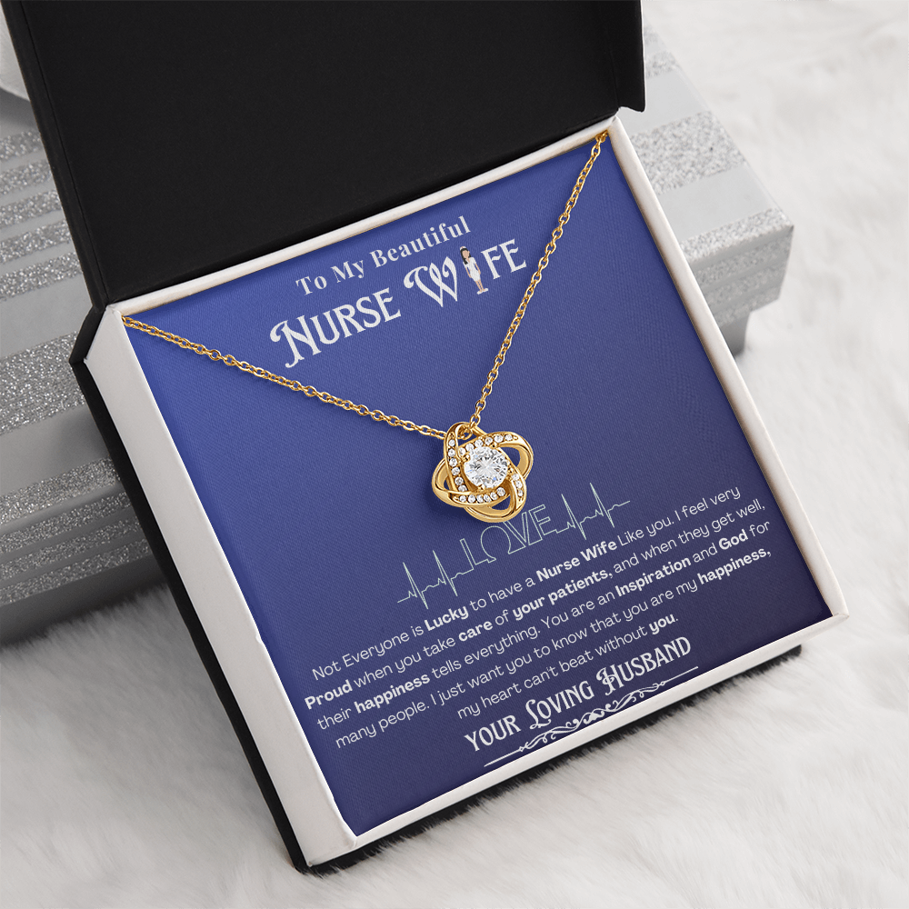 Happy Birthday To my Nurse Wife-Custom Message card Necklace | Nurse wife Gifts