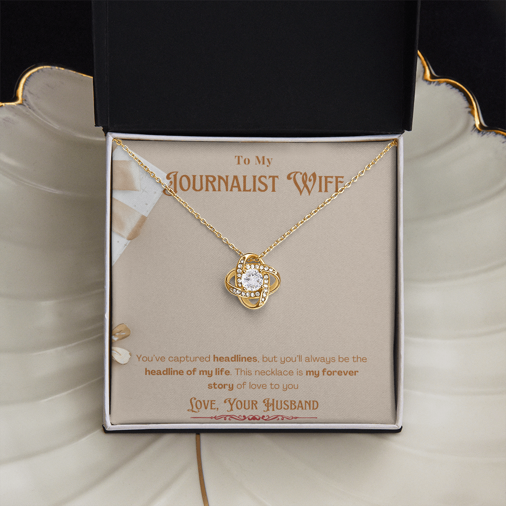 To My Journalist Wife  Personalized Message card Anniversary Necklace