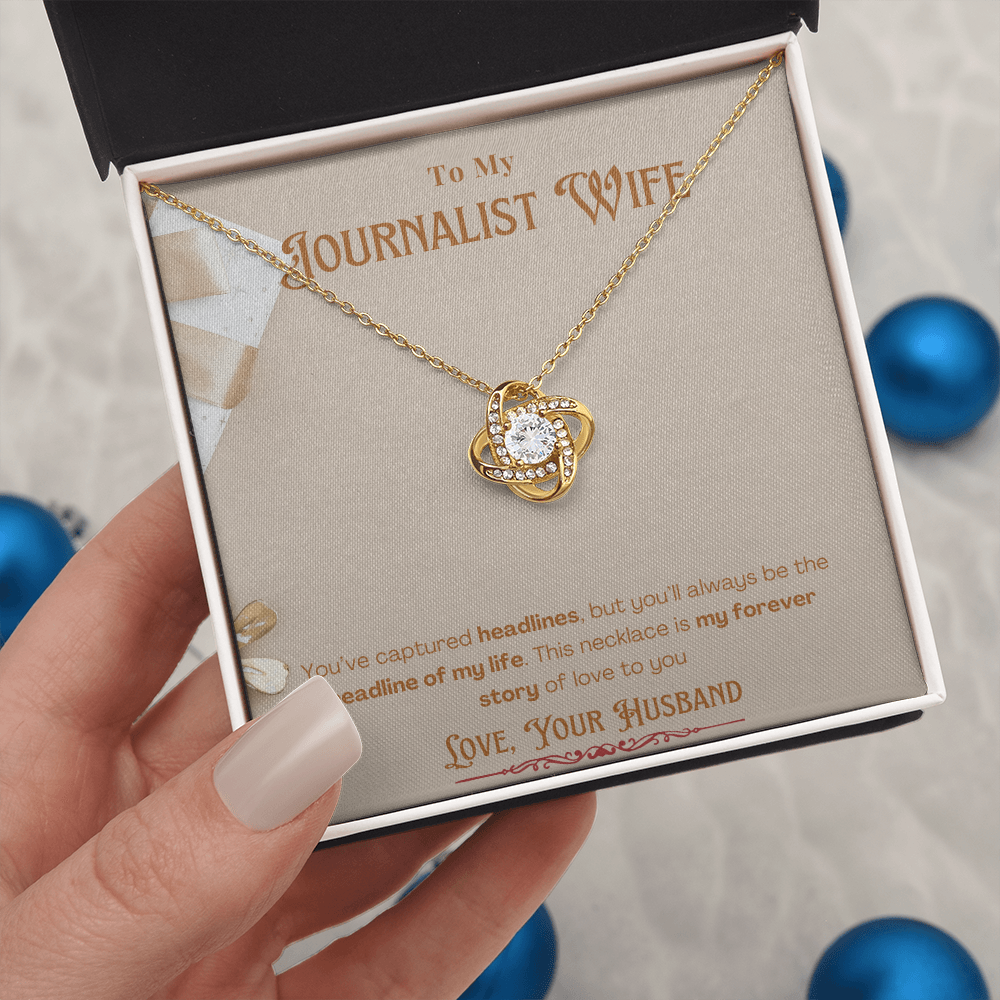 To My Journalist Wife  Personalized Message card Anniversary Necklace