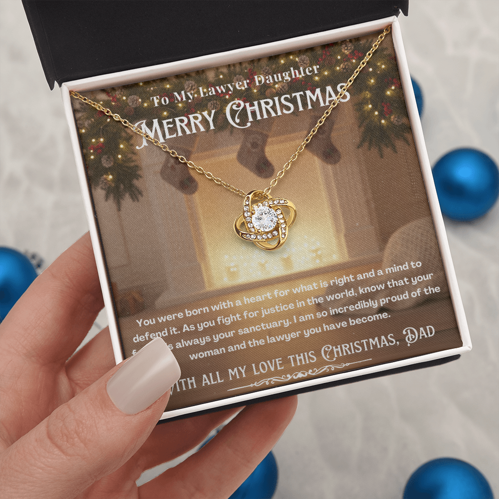 To My Lawyer Daughter Message Card Christmas Necklace Gift | Lawyer Daughter Christmas Gift
