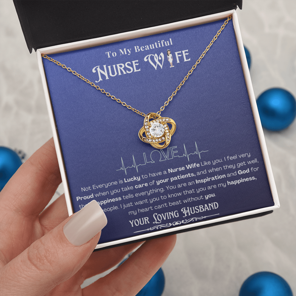 Happy Birthday To my Nurse Wife-Custom Message card Necklace | Nurse wife Gifts