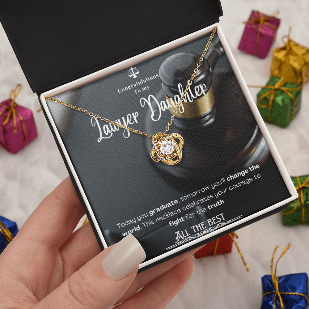 To My Lawyer Daughter– Personalized Message Card Necklace