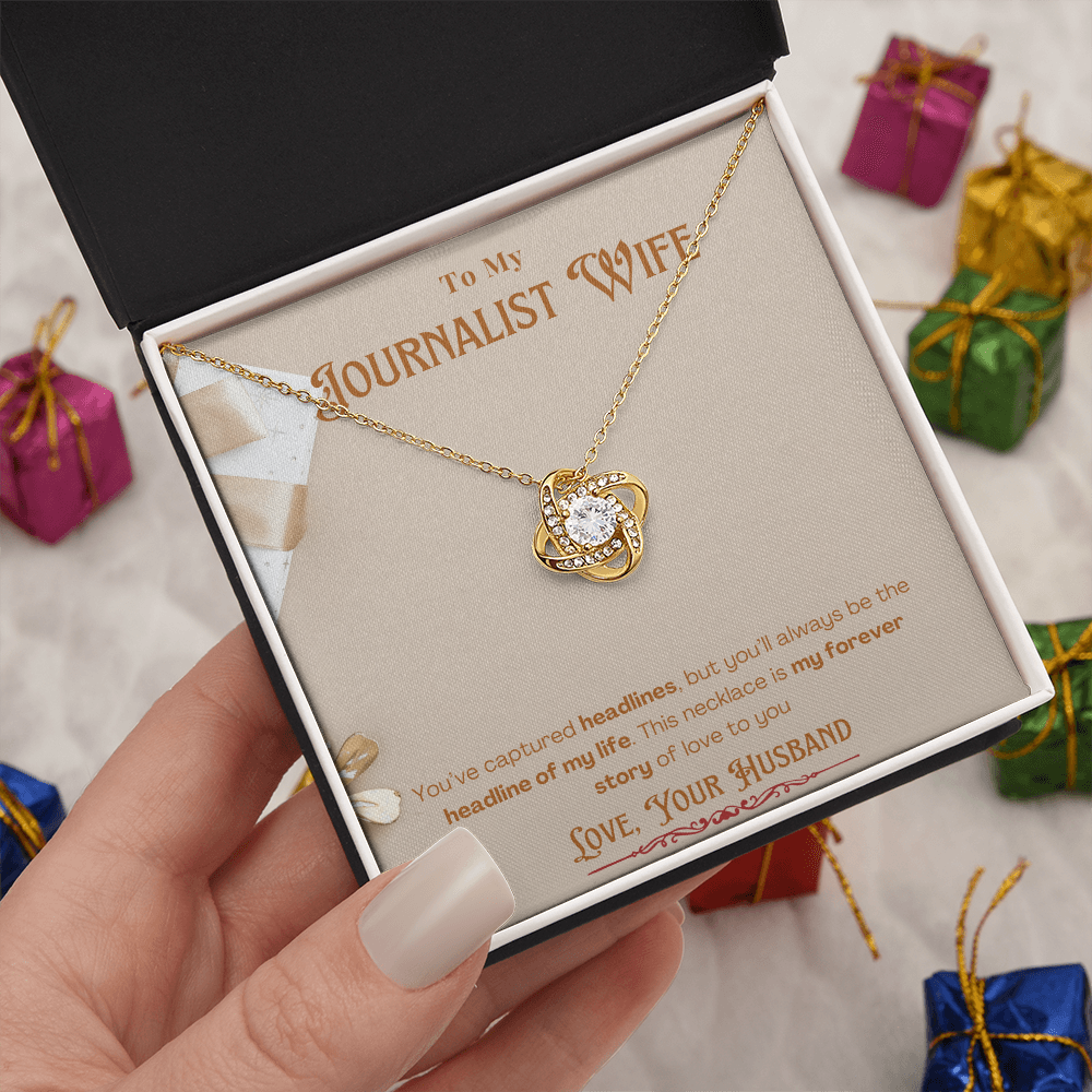 To My Journalist Wife  Personalized Message card Anniversary Necklace