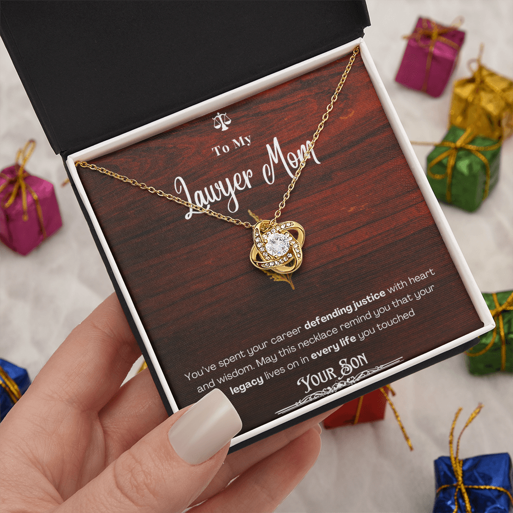 To My Mom, The Retired Lawyer – Custom Necklace with Keepsake Card