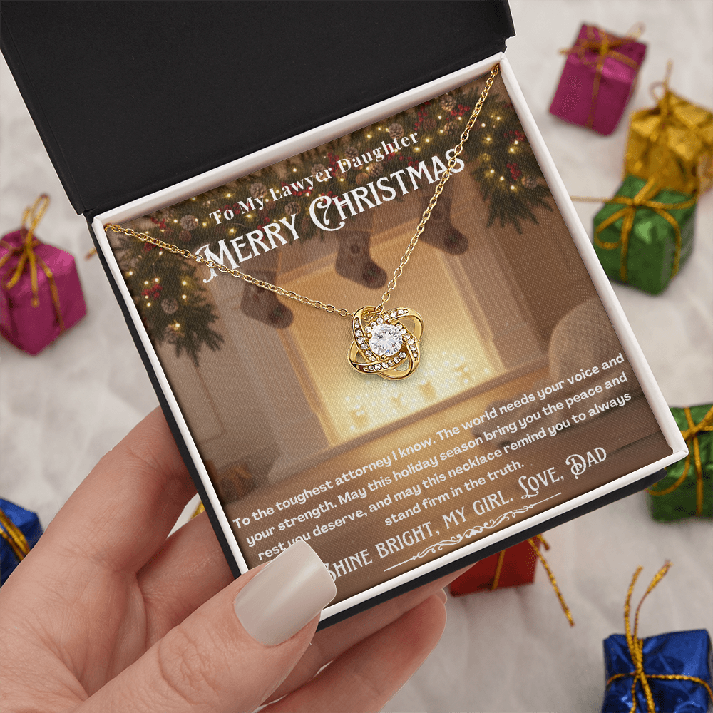 To My Lawyer Daughter Message Card Christmas Necklace | Lawyer Daughter Christmas Gift