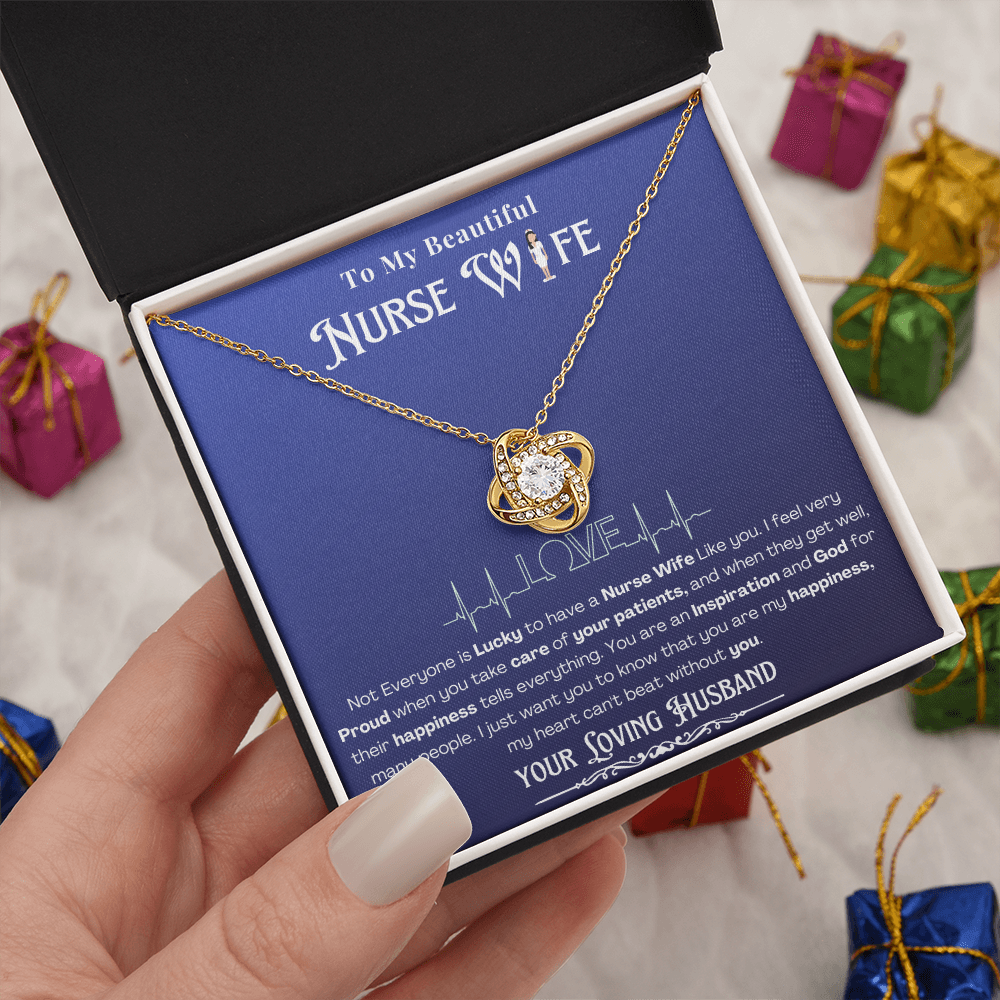 Happy Birthday To my Nurse Wife-Custom Message card Necklace | Nurse wife Gifts