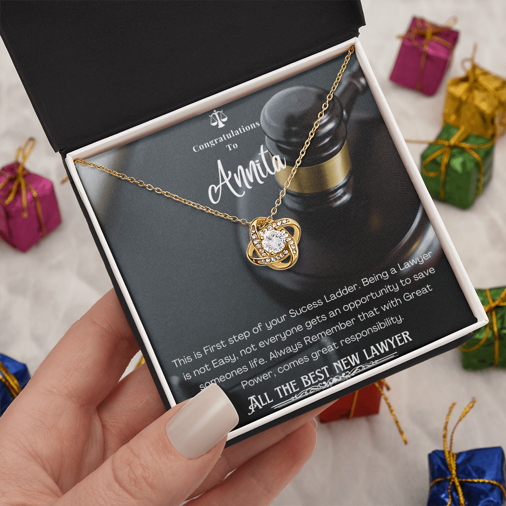 New Lawyer Message Card Necklace Gift