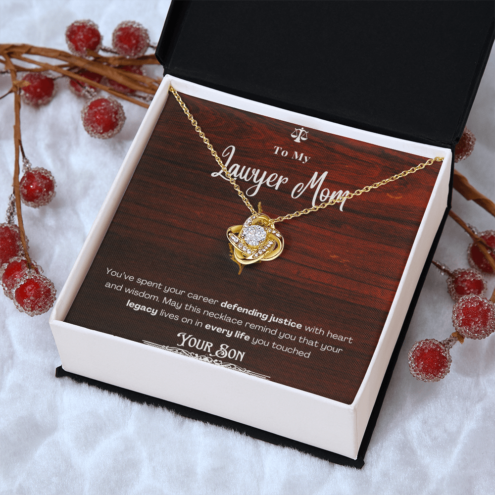 To My Mom, The Retired Lawyer – Custom Necklace with Keepsake Card