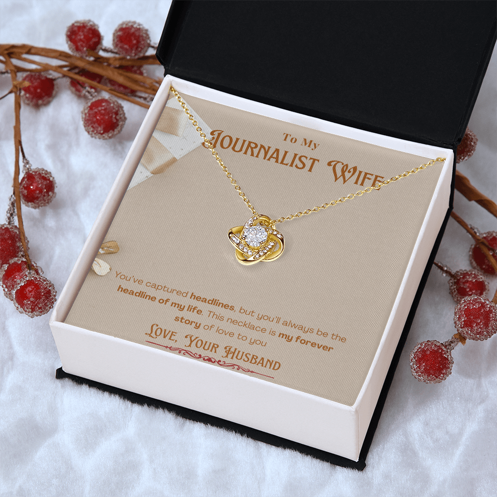 To My Journalist Wife  Personalized Message card Anniversary Necklace