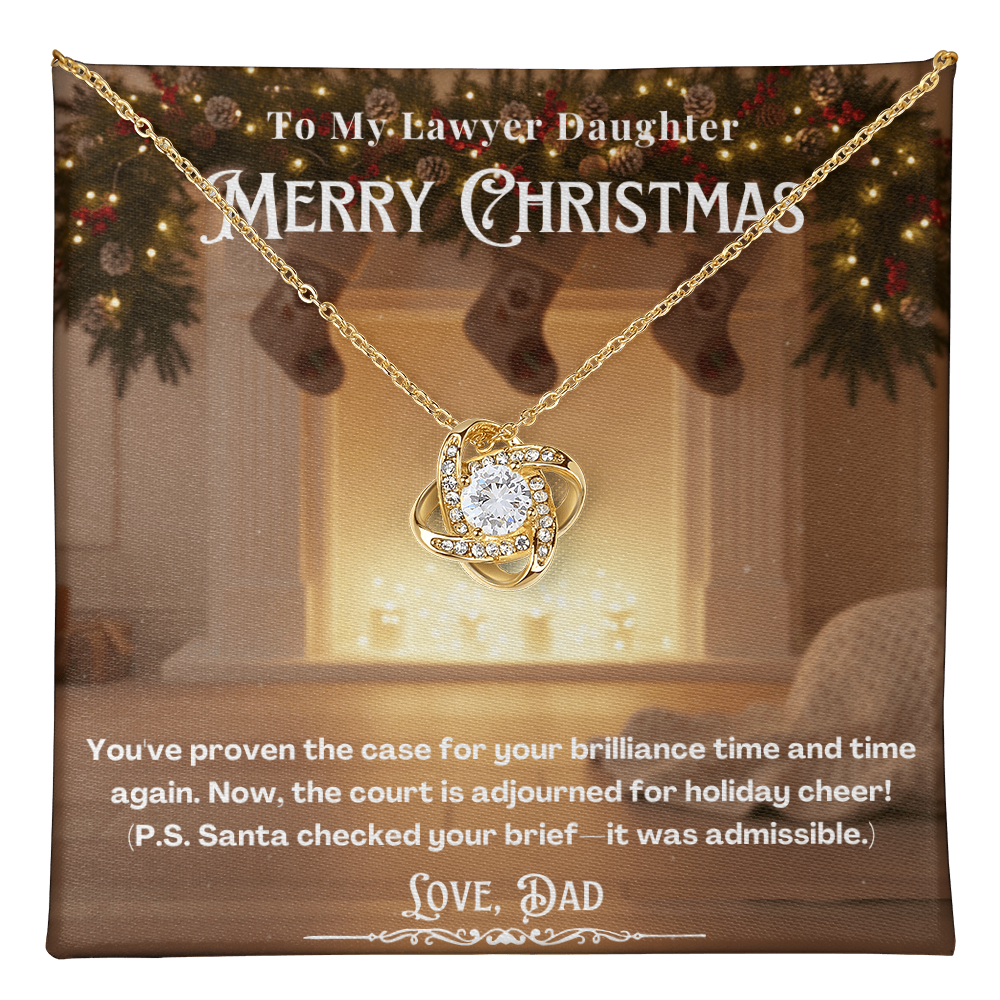 To My Lawyer Daughter Message Card  Christmas Necklace | Lawyer Daughter Christmas Gift