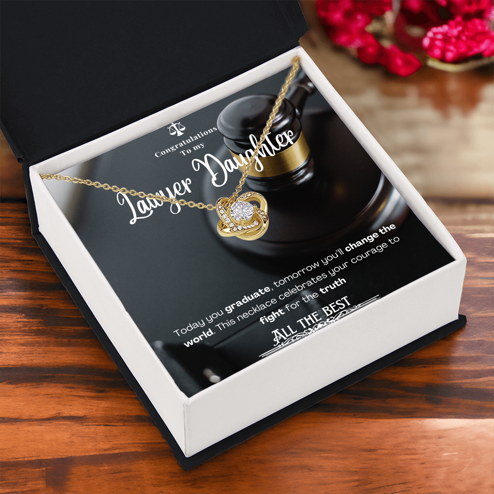 To My Lawyer Daughter– Personalized Message Card Necklace