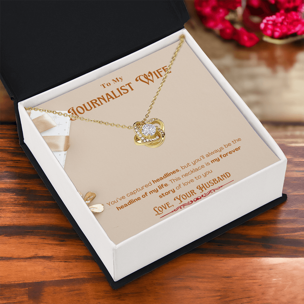 To My Journalist Wife  Personalized Message card Anniversary Necklace