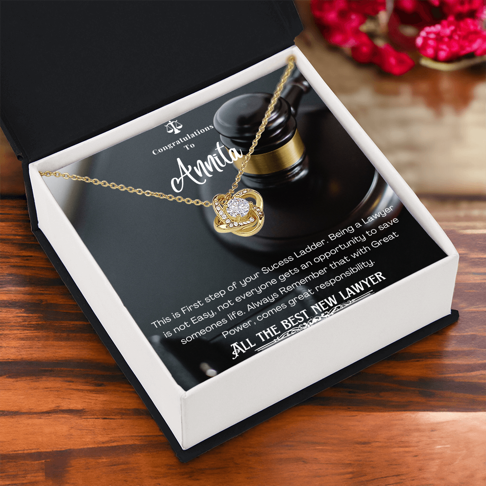 New Lawyer Message Card Necklace Gift