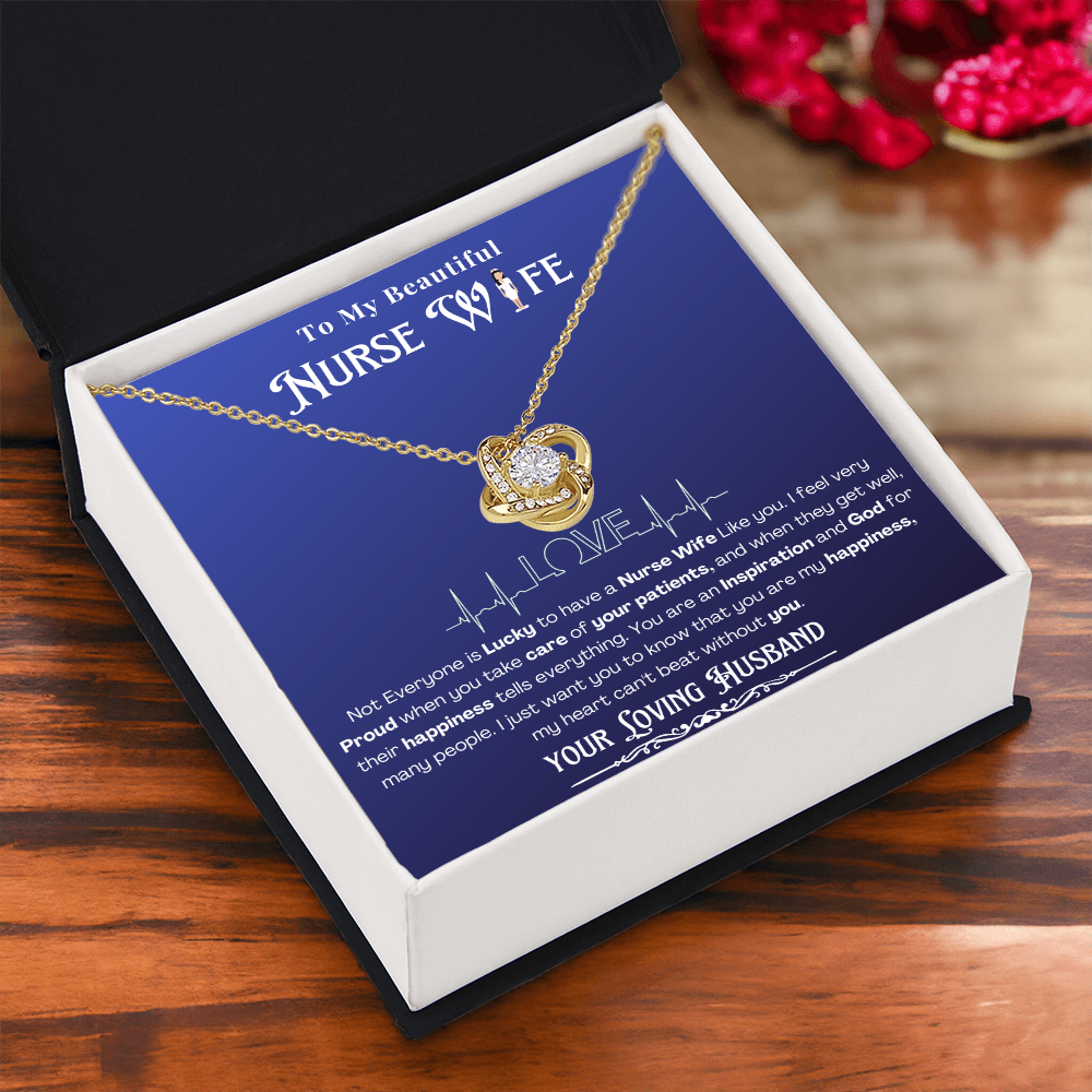 Happy Birthday To my Nurse Wife-Custom Message card Necklace | Nurse wife Gifts