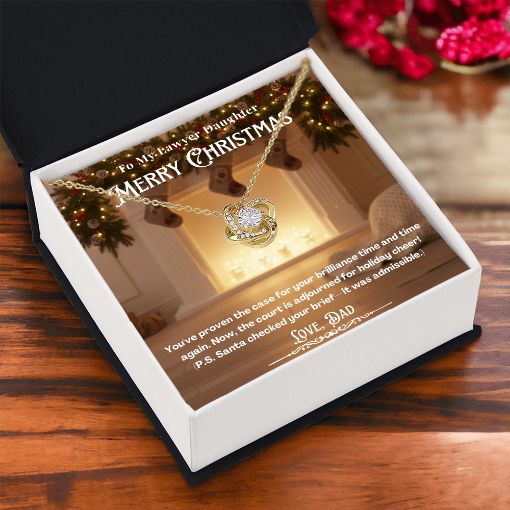 To My Lawyer Daughter Message Card  Christmas Necklace | Lawyer Daughter Christmas Gift