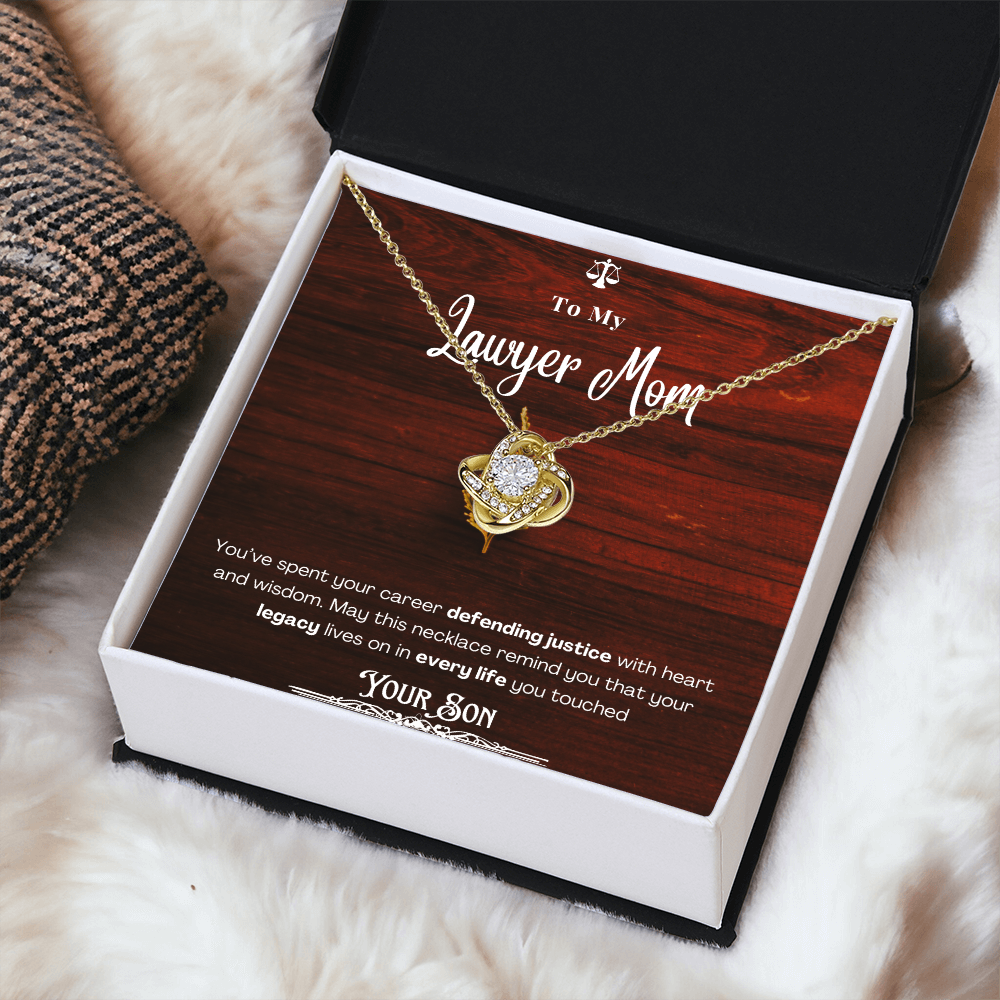 To My Mom, The Retired Lawyer – Custom Necklace with Keepsake Card