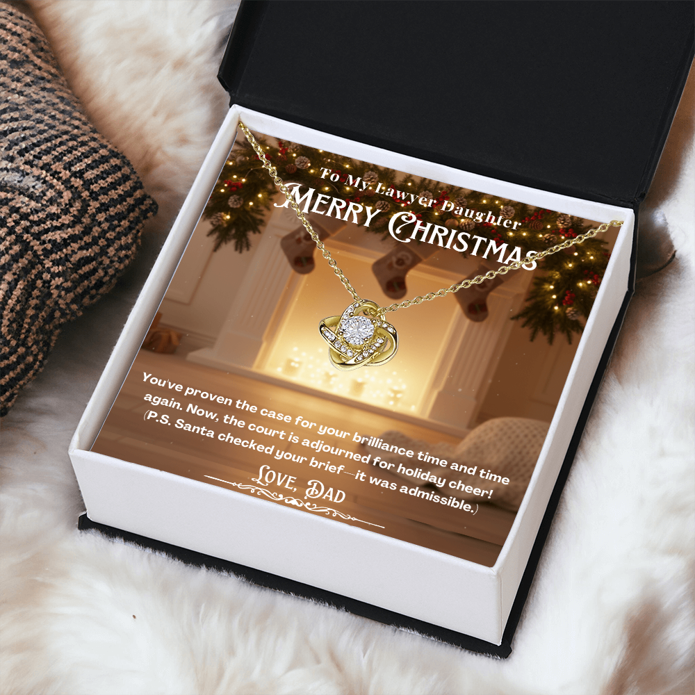 To My Lawyer Daughter Message Card  Christmas Necklace | Lawyer Daughter Christmas Gift