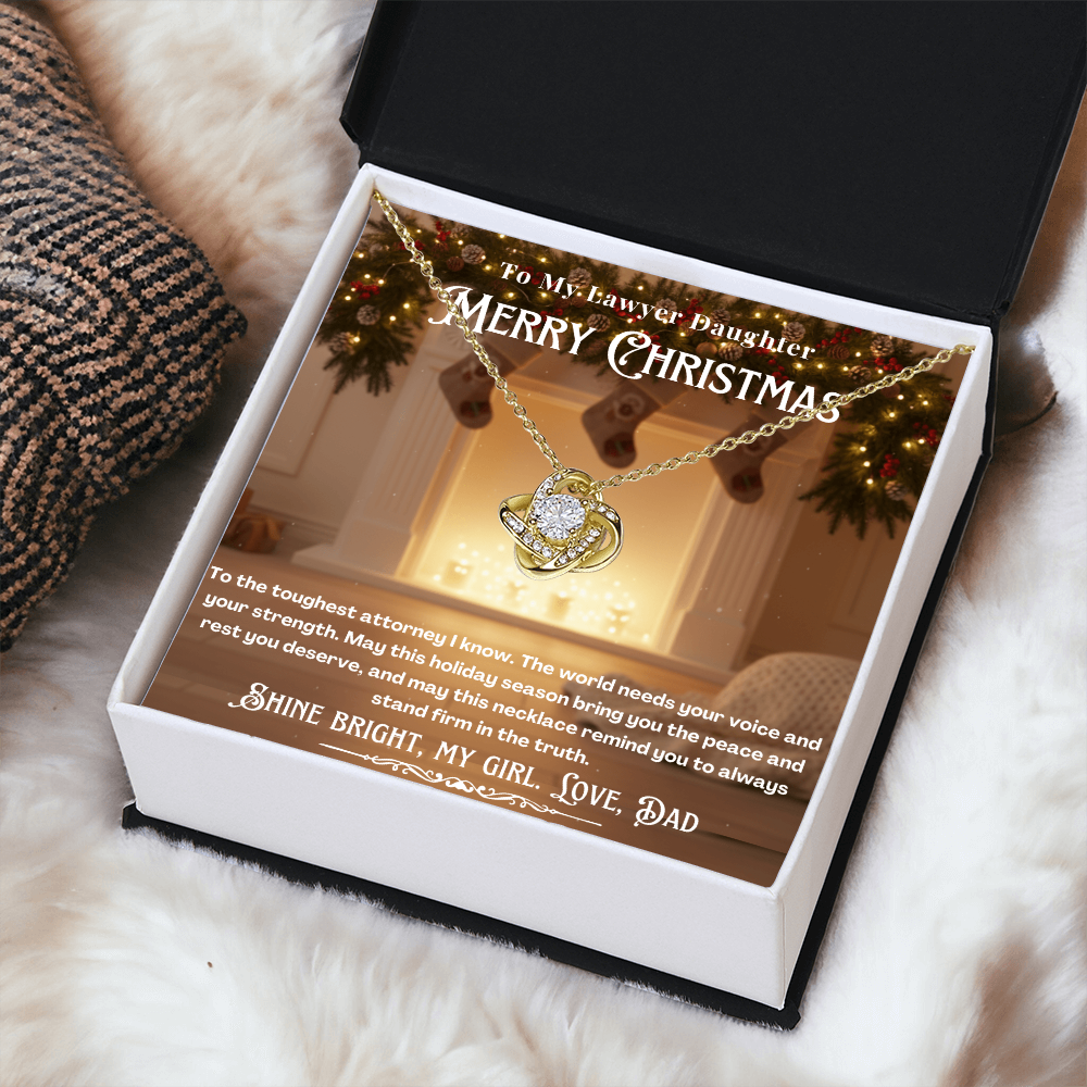 To My Lawyer Daughter Message Card Christmas Necklace | Lawyer Daughter Christmas Gift