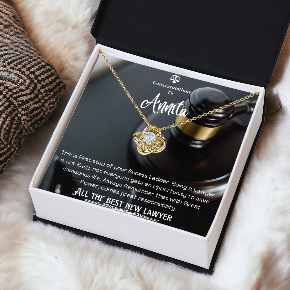 New Lawyer Message Card Necklace Gift