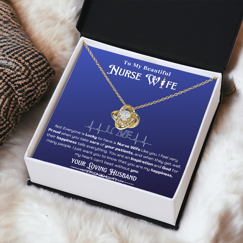 Happy Birthday To my Nurse Wife-Custom Message card Necklace | Nurse wife Gifts