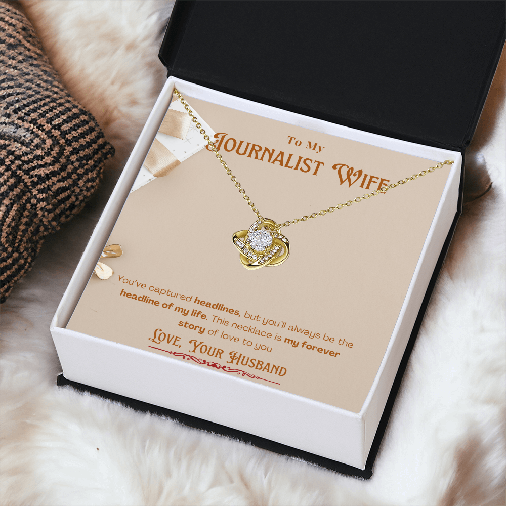 To My Journalist Wife  Personalized Message card Anniversary Necklace