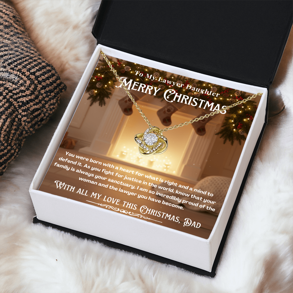 To My Lawyer Daughter Message Card Christmas Necklace Gift | Lawyer Daughter Christmas Gift