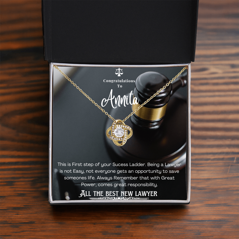 New Lawyer Message Card Necklace Gift