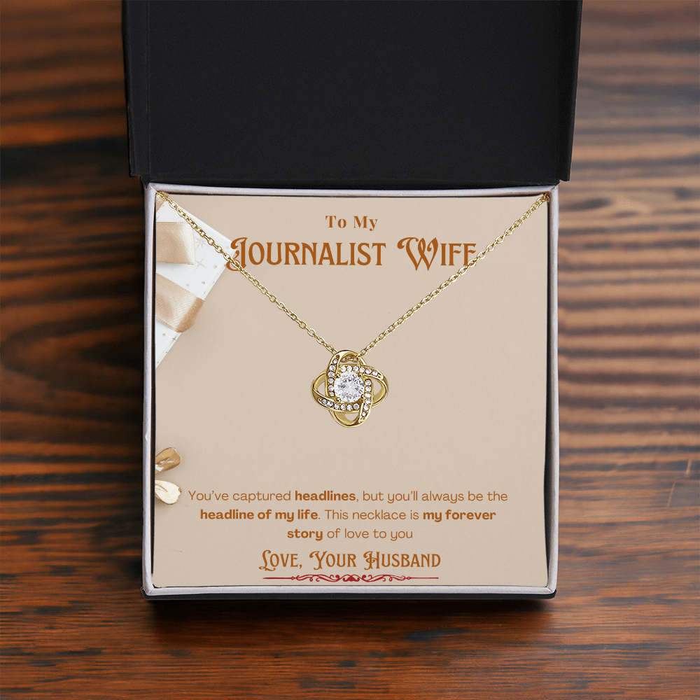 To My Journalist Wife  Personalized Message card Anniversary Necklace