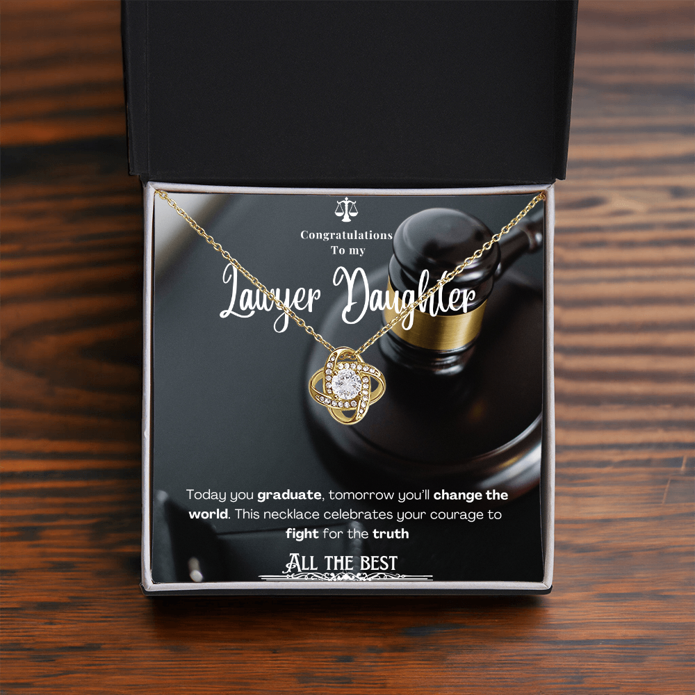 To My Lawyer Daughter– Personalized Message Card Necklace
