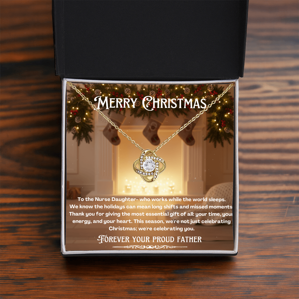 To My Nurse Daughter Message Card Christmas Necklace Gift | Nurse Daughter Gift