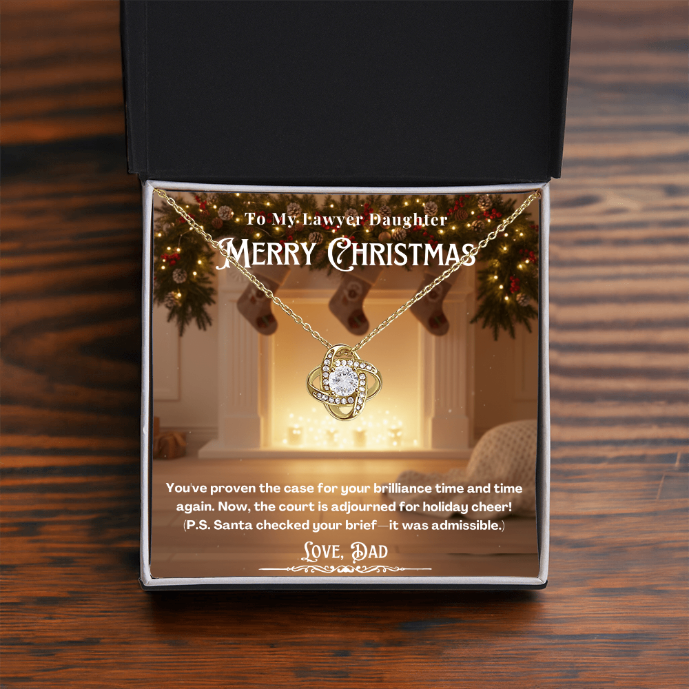 To My Lawyer Daughter Message Card  Christmas Necklace | Lawyer Daughter Christmas Gift