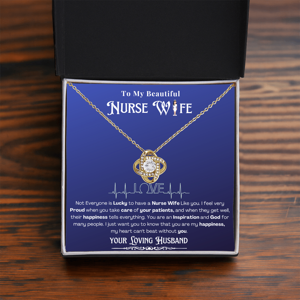 Happy Birthday To my Nurse Wife-Custom Message card Necklace | Nurse wife Gifts