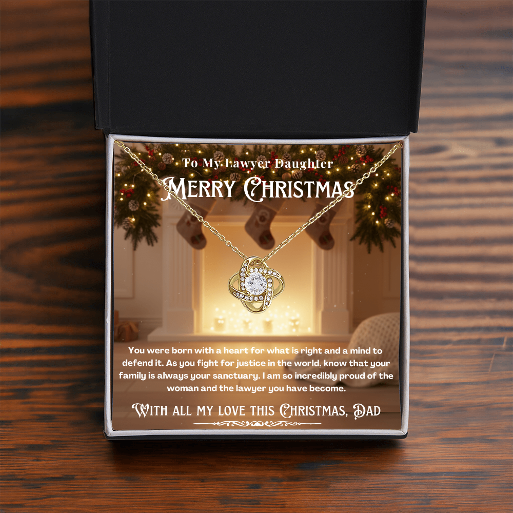 To My Lawyer Daughter Message Card Christmas Necklace Gift | Lawyer Daughter Christmas Gift