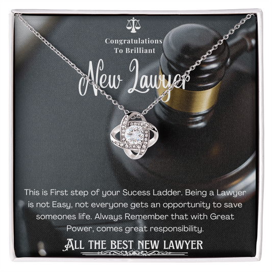 New Lawyer Message Card Necklace Gift