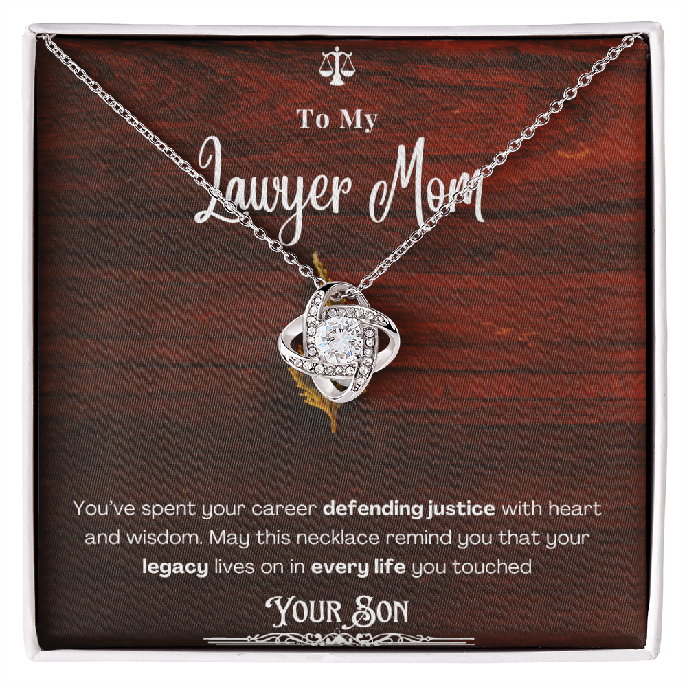 To My Mom, The Retired Lawyer – Custom Necklace with Keepsake Card