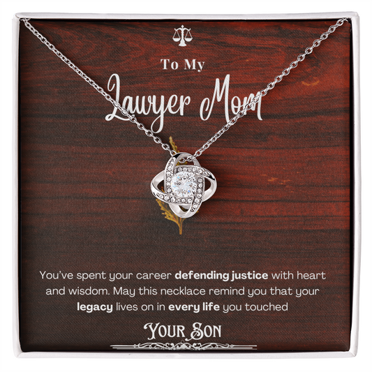 To My Mom, The Retired Lawyer – Custom Necklace with Keepsake Card