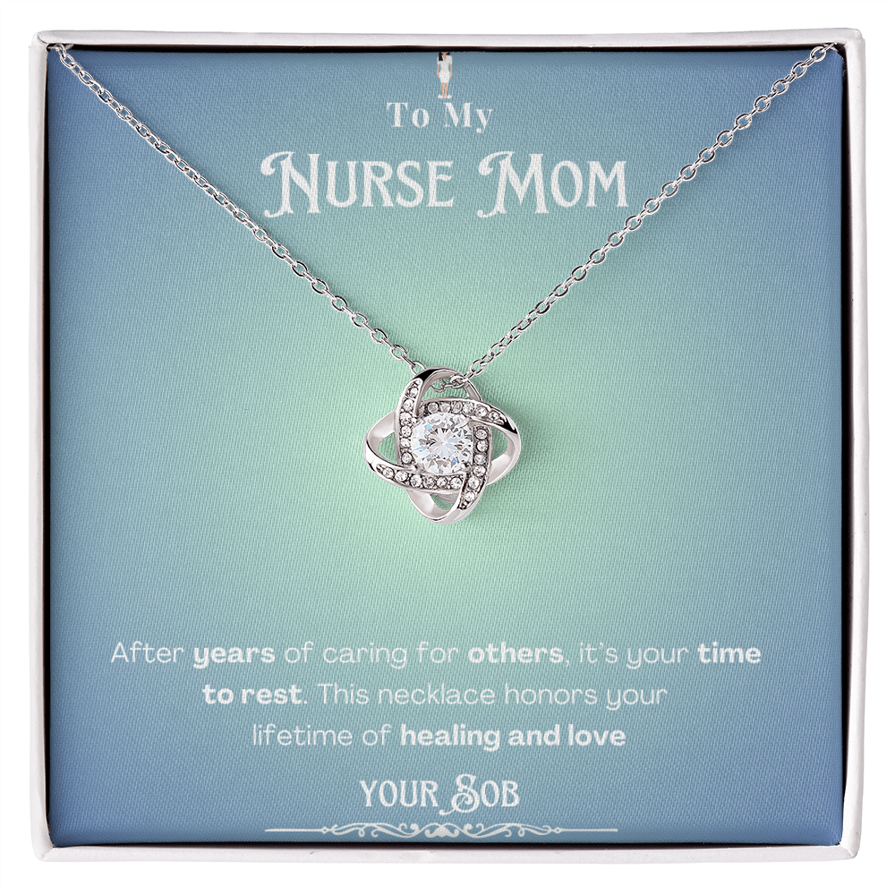 To My Retired Nurse Mom- Personalized Message Card Keepsake Necklace